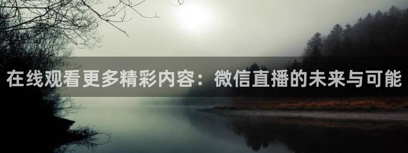 火凤直播nba：在线观看更多精彩内容：微信直播的未来与可能